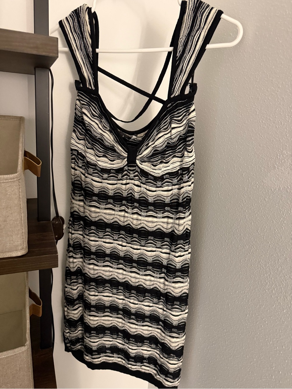 Bebe Black and White Striped Mini Dress - Picture 3 of 3